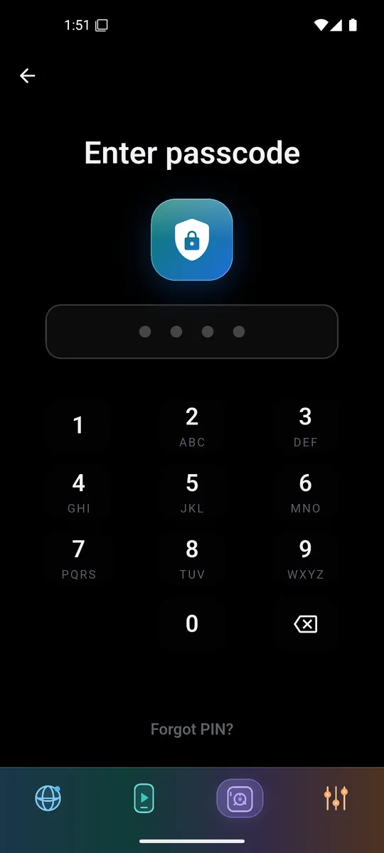 SmartBrowser PIN 锁屏,英文界面预览